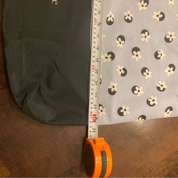 NWOT Kate Spade reusable soft fabric shopping bag light blue w/ navy & white - Picture 4 of 6